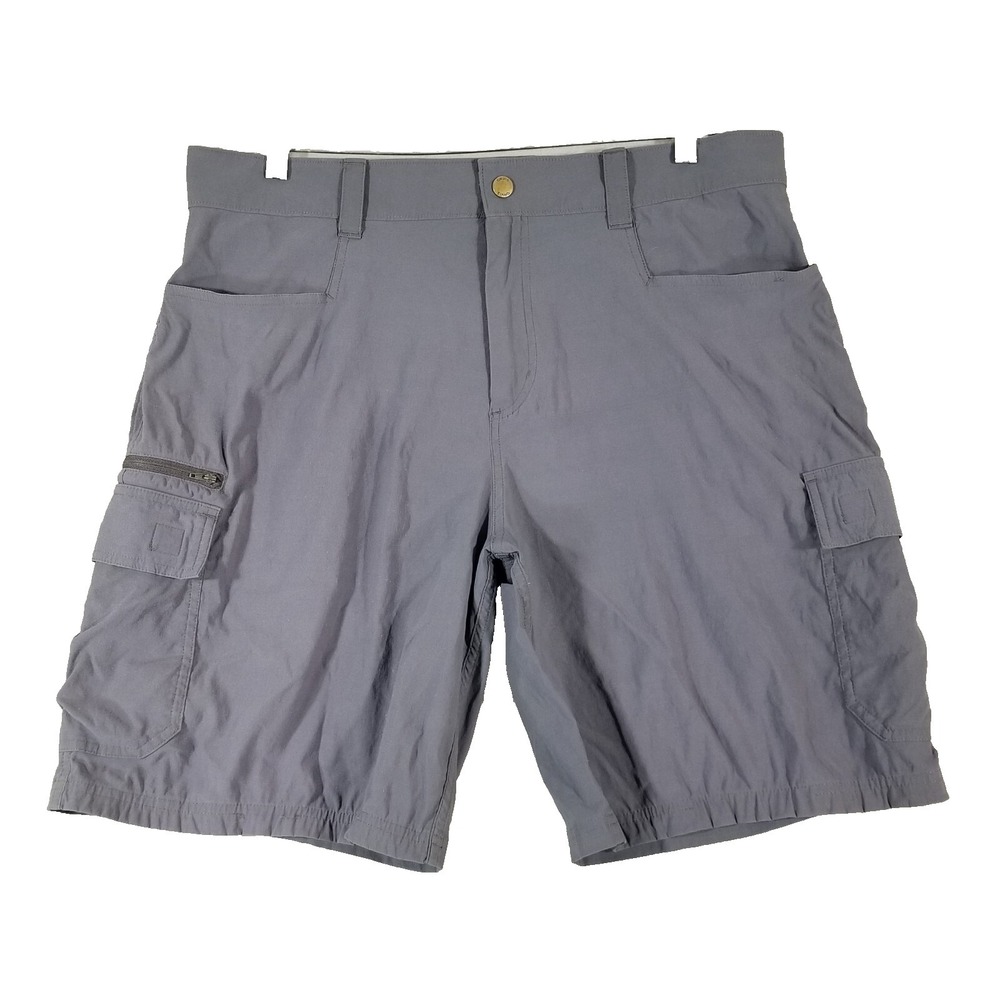 Orvis cargo hiking shorts mens 36 x 10 gray comfort waist stretch nylon outdoor